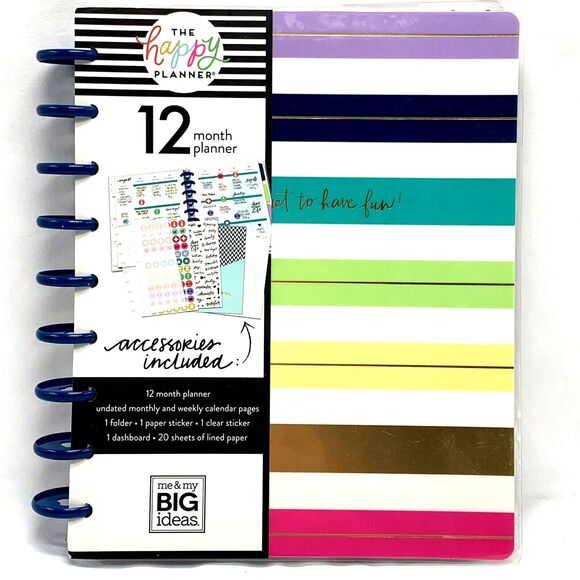 The Happy Planner Undated Vertical Layout Classic 12 Months Folder Stickers - Picture 1 of 3